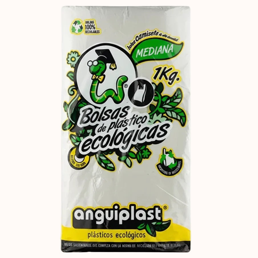 BOLSA CAMISETA BIODEGRADABLE ANGUIPLAST c/1 kg