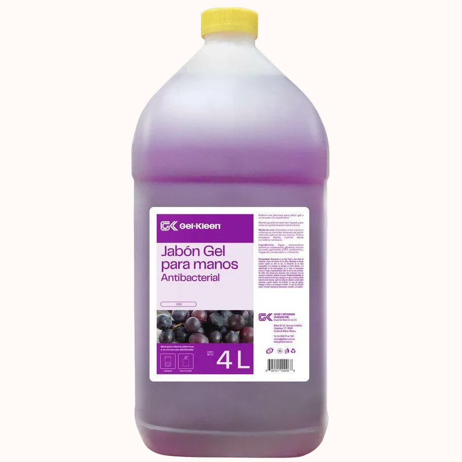 JABÓN GEL ANTIBACTERIAL PARA MANOS GEL-KLEEN c/4 L