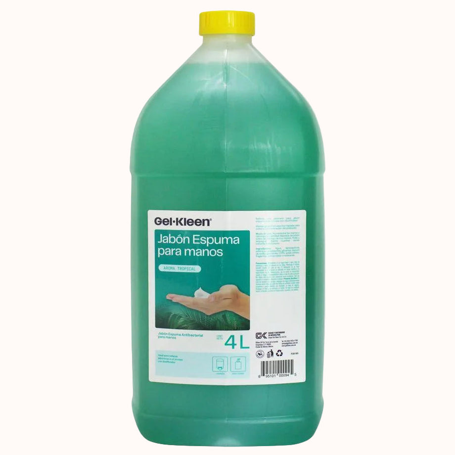 JABÓN ESPUMA ANTIBACTERIAL PARA MANOS GEL-KLEEN c/4 L