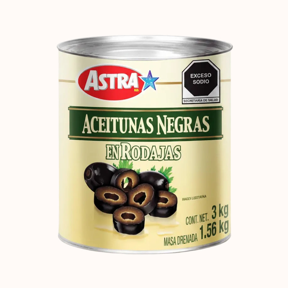 ACEITUNAS NEGRAS REBANADAS ASTRA c/3 kg