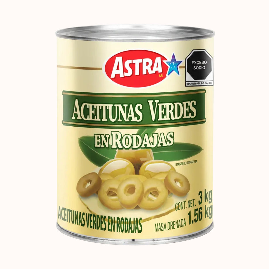 ACEITUNAS VERDES REBANADAS ASTRA c/3 kg
