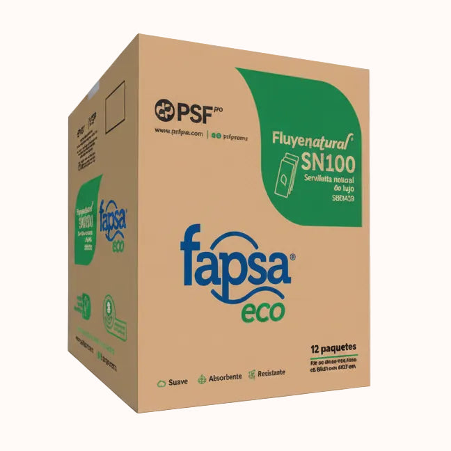 SERVILLETA NATURAL DE LUJO FAPSA ECO c/12 paq de 100 pz