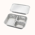 CHAROLA DE ALUMINIO c/3 DIVISIONES c/TAPA BIO c/50 pz