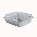 CONTENEDOR RECTANGULAR DE ALUMINIO 473 c/TAPA INIX c/10 pz