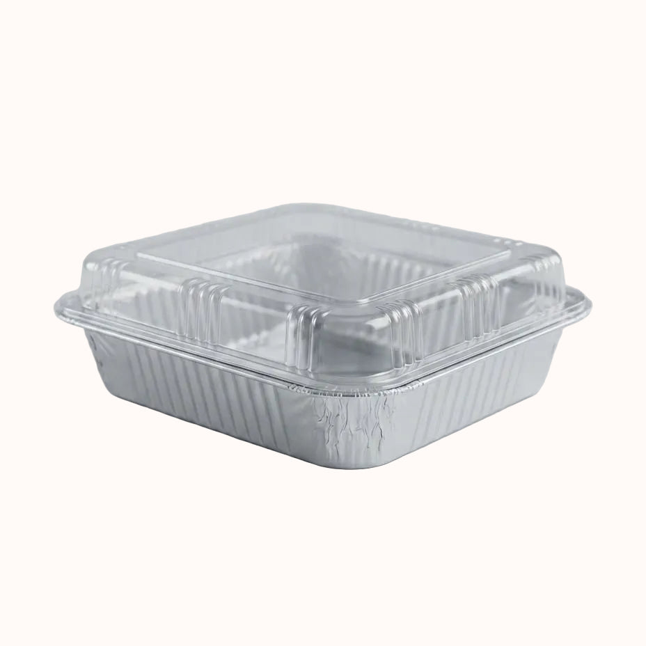 CONTENEDOR RECTANGULAR DE ALUMINIO 473 c/TAPA INIX c/10 pz