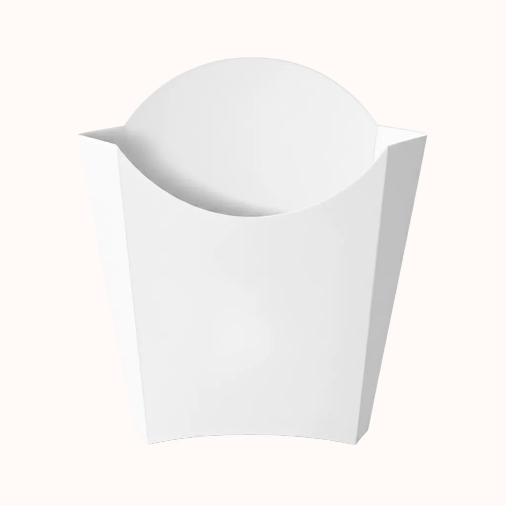 CONTENEDOR DE CARTÓN BLANCO p/PAPAS TIPO McCDONALD'S c/50 pz