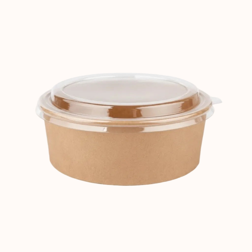BOWL ENSALADERA DE PAPEL KRAFT c/TAPA c/30 pz