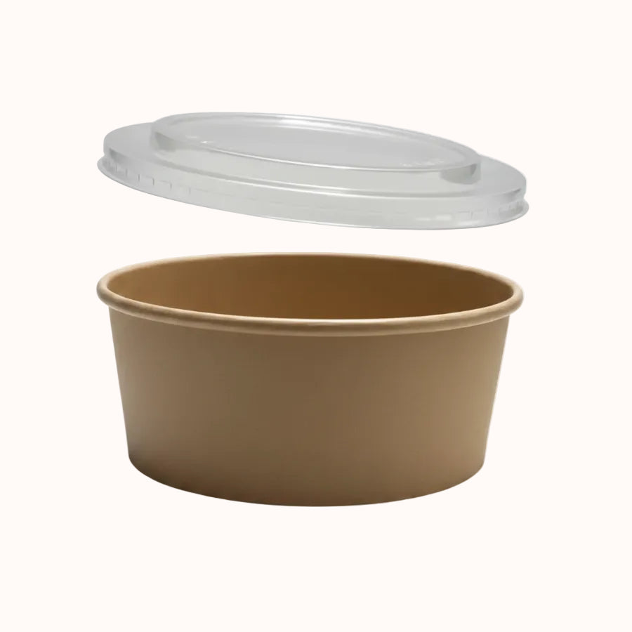 BOWL ENSALADERA DE PAPEL KRAFT c/TAPA c/30 pz