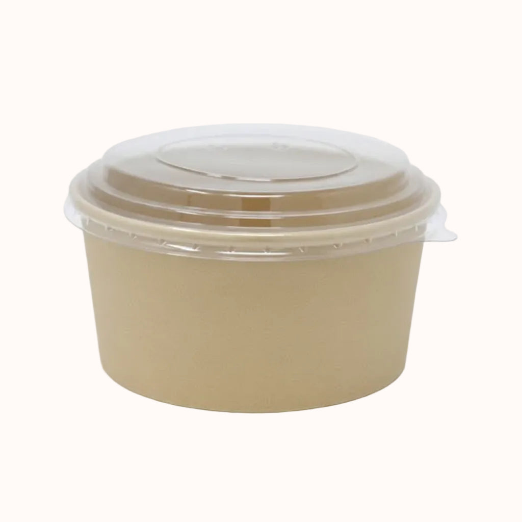 BOWL ENSALADERA DE PAPEL KRAFT c/TAPA c/30 pz