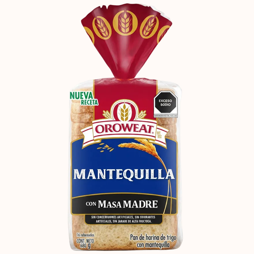 PAN DE MANTEQUILLA CON MASA MADRE OROWEAT c/680 g