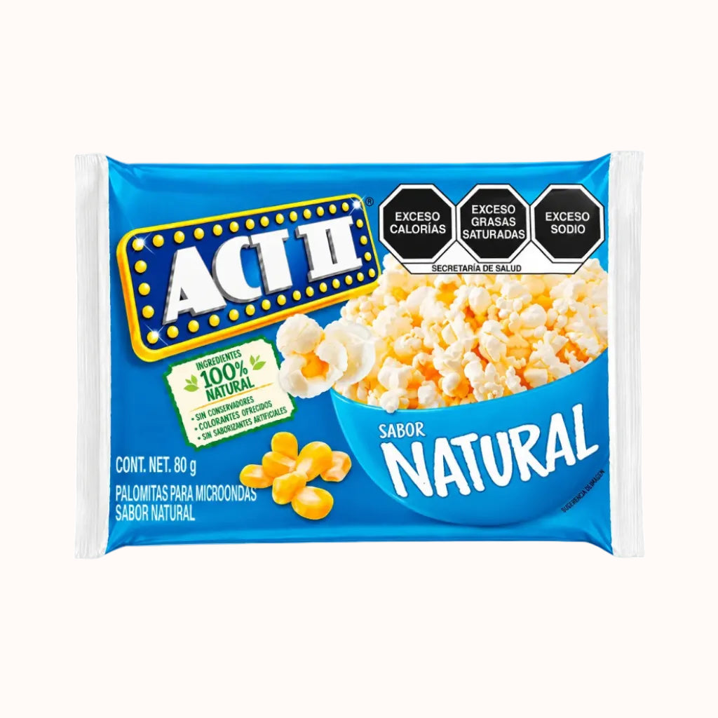 PALOMITAS PARA MICROONDAS SABOR NATURAL ACT II c/14 pz