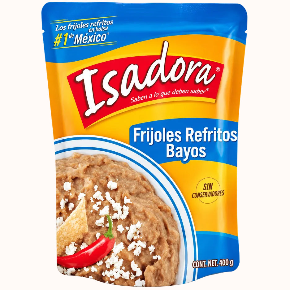 FRIJOLES REFRITOS BAYOS ISADORA c/25 pz