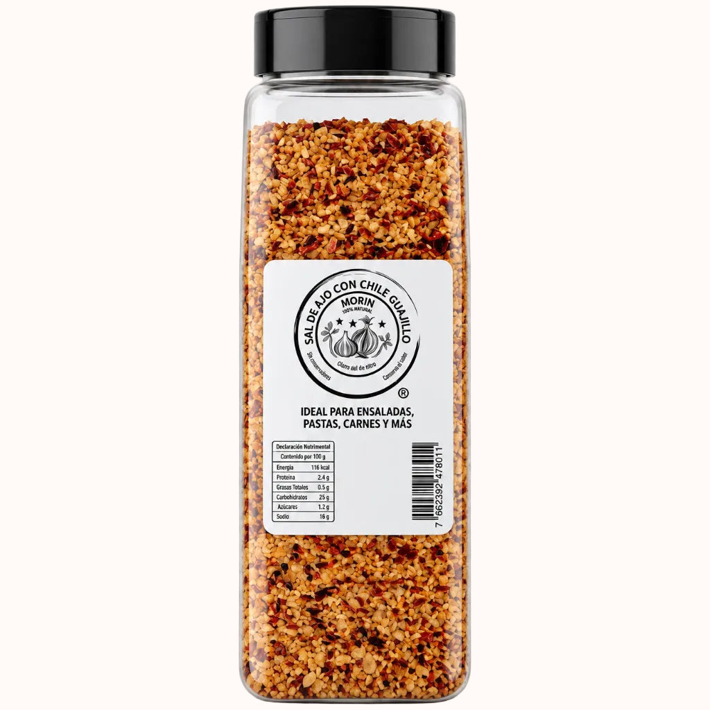 SAL DE AJO CON CHILE GUAJILLO MORIN c/800 g