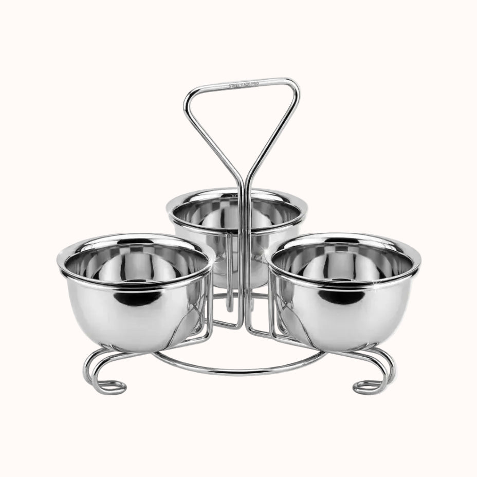 SALSERO TRIPLE DE ACERO INOXIDABLE
