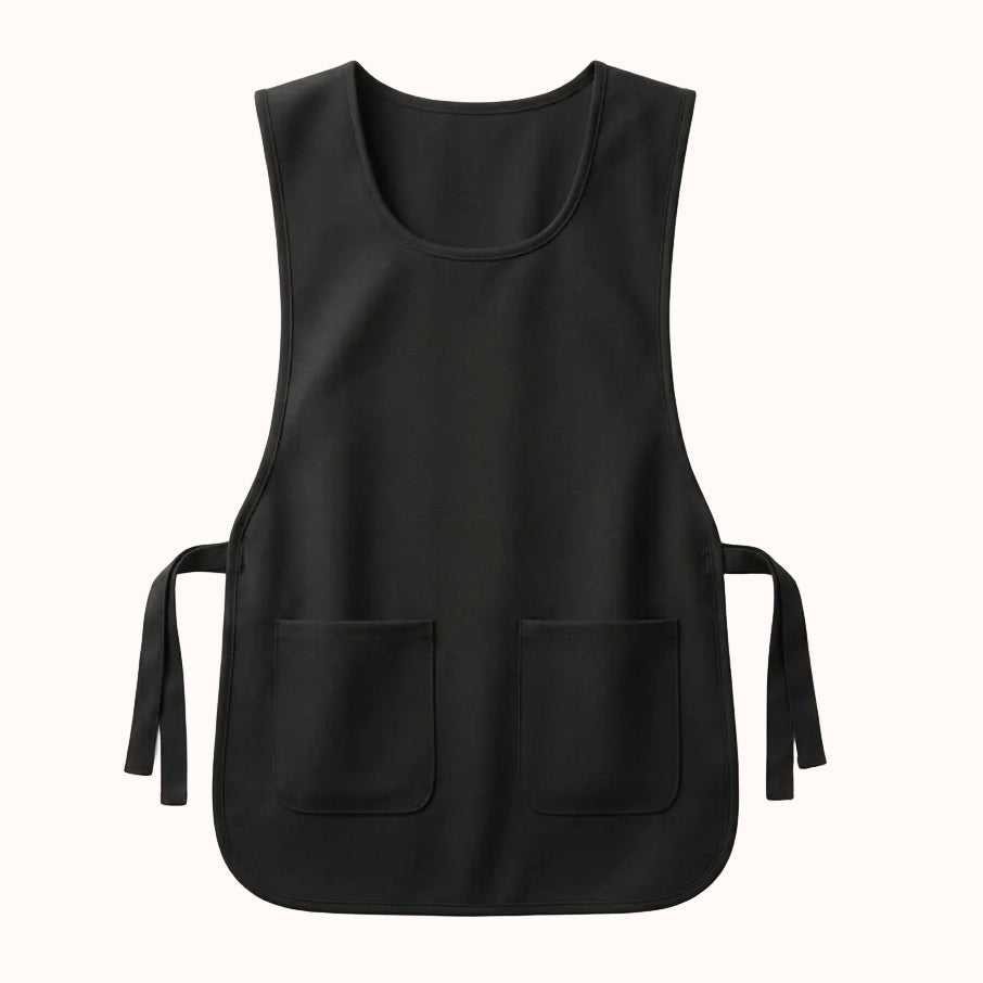 MANDIL PARA COCINERA NEGRO CON DOS BOLSAS