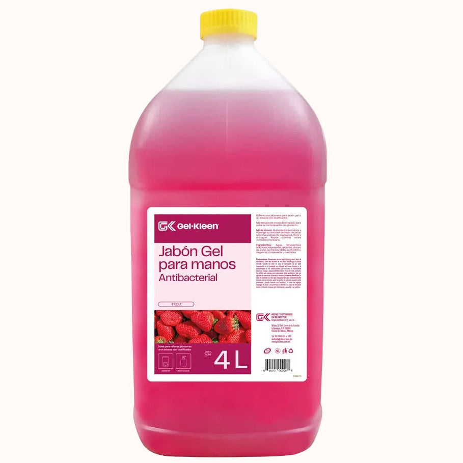 JABÓN GEL ANTIBACTERIAL PARA MANOS GEL-KLEEN c/4 L