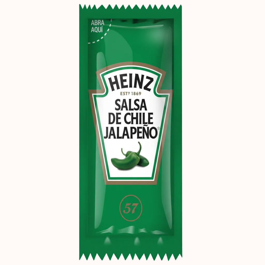 SALSA DE CHILE JALAPEÑO HEINZ SOBRE c/100 pz