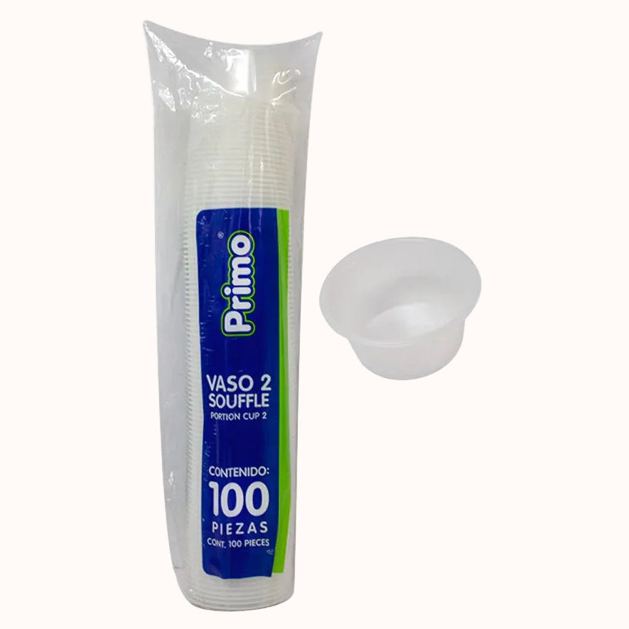 VASO PRIMO SOUFFLÉ c/TAPA c/100 pz