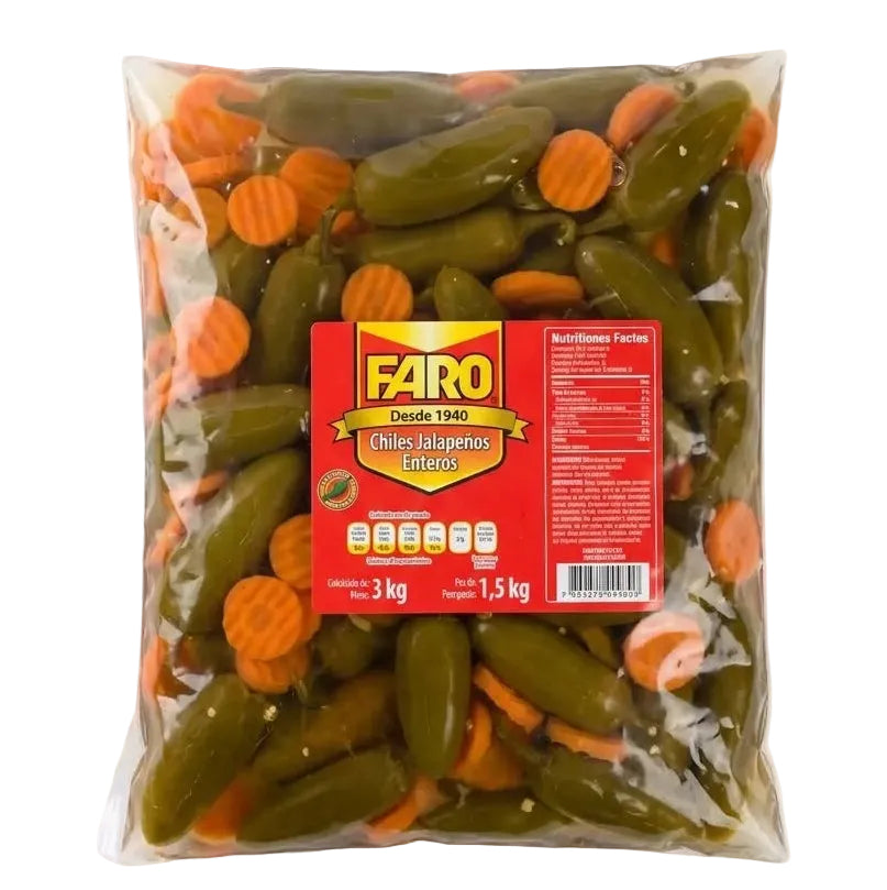 JALAPEÑOS ENTEROS FARO c/3 kg