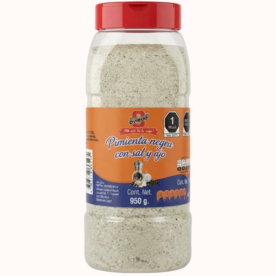 SAZONADOR PIMIENTA NEGRA, SAL Y AJO OVIEDO c/950 g