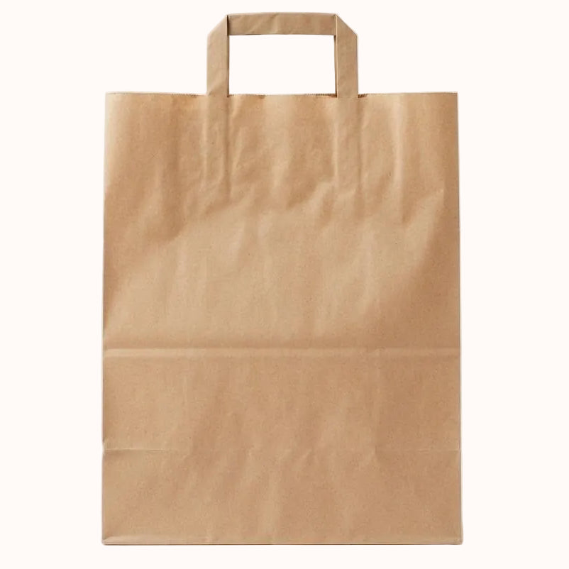 BOLSA c/ASA DE PAPEL KRAFT IMPERMEABLE BIO c/100 pz
