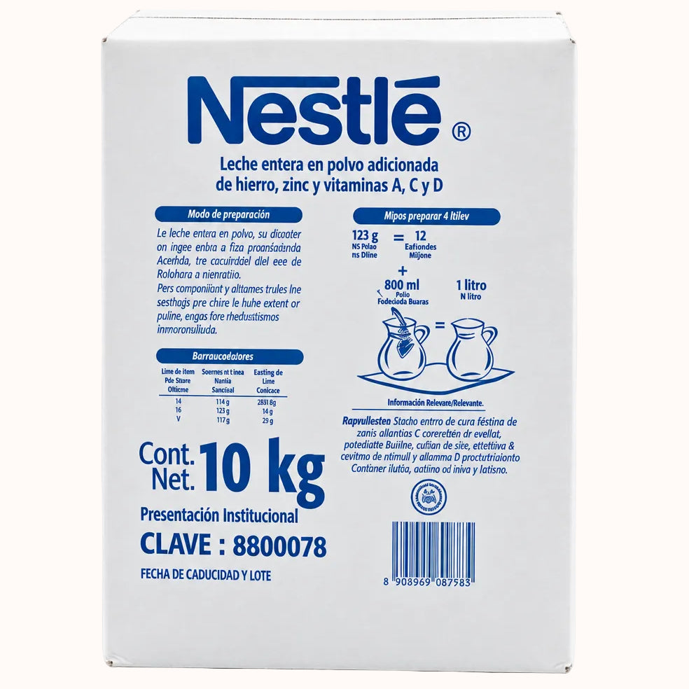 LECHE ENTERA EN POLVO NESTLÉ c/10 kg