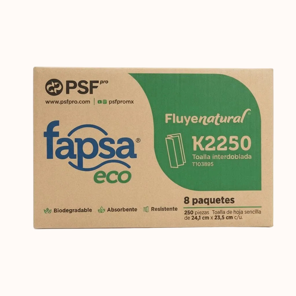 TOALLA INTERDOBLADA FAPSA ECO c/8 paq de 250 pz
