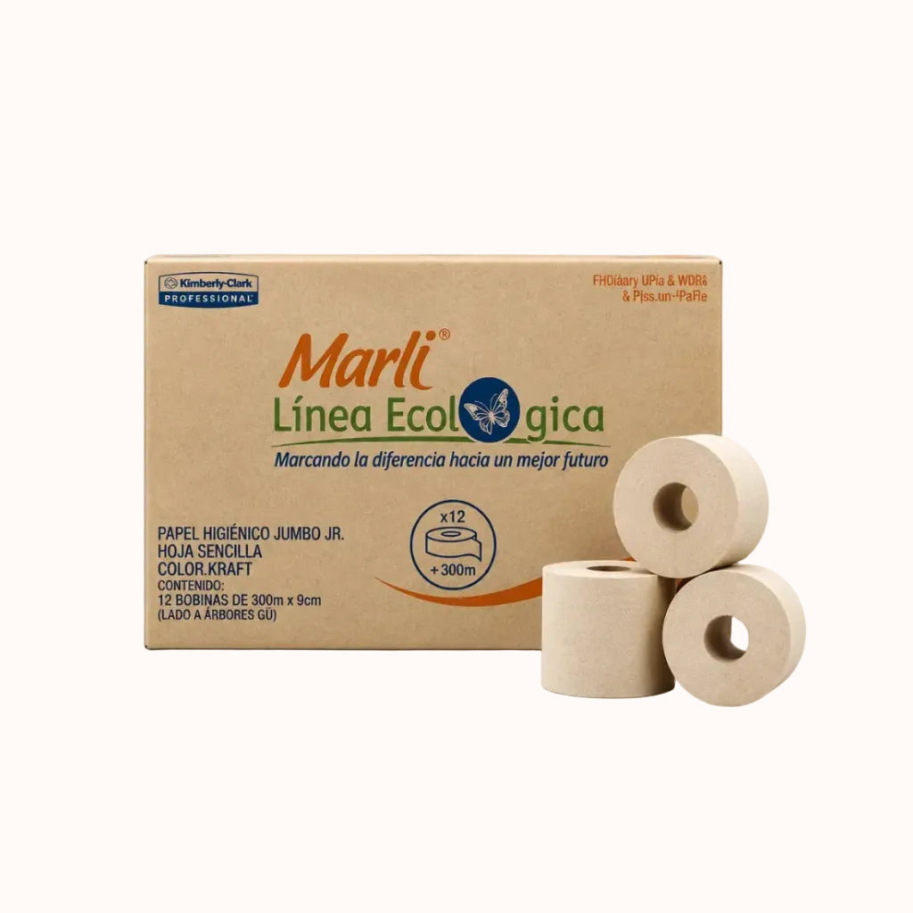 PAPEL HIGIÉNICO JUMBO Jr. MARLI c/12 pz de 300 m